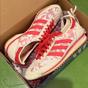 Adidas Liberty London Women's Floral Red and Cream Sneakers